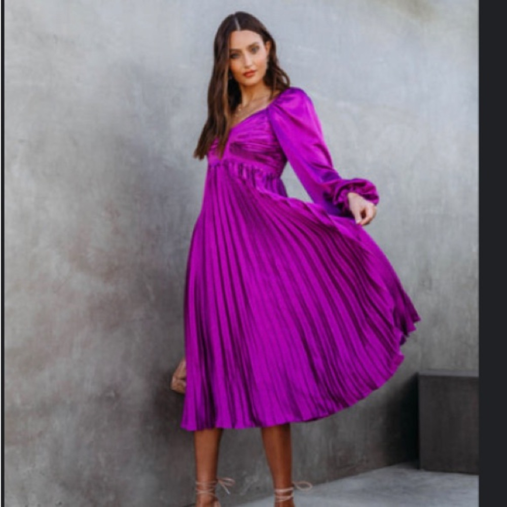 Rich purple romantic midi dress